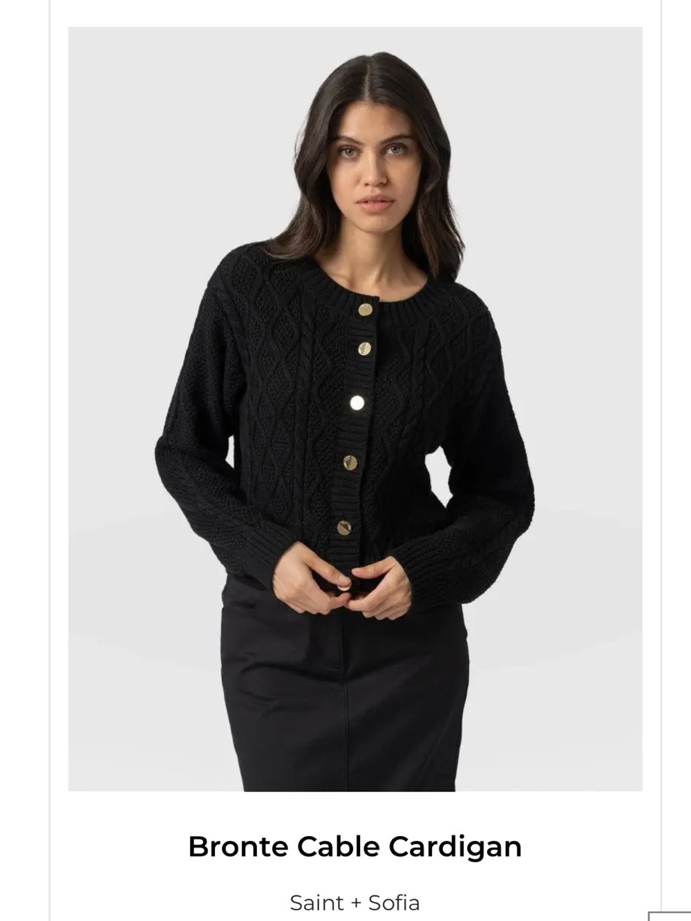 Saint + Sofia Bronte Cable Cardigan XL